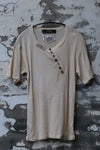 ARCHIVIO J.M.Ribot 24 Autumn and Winter Oblique Button Round Neck T-shirt AJM-TS08/TK/OLD-0 Off-white